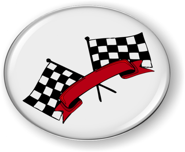 Racing Flags 3D Domed Emblem